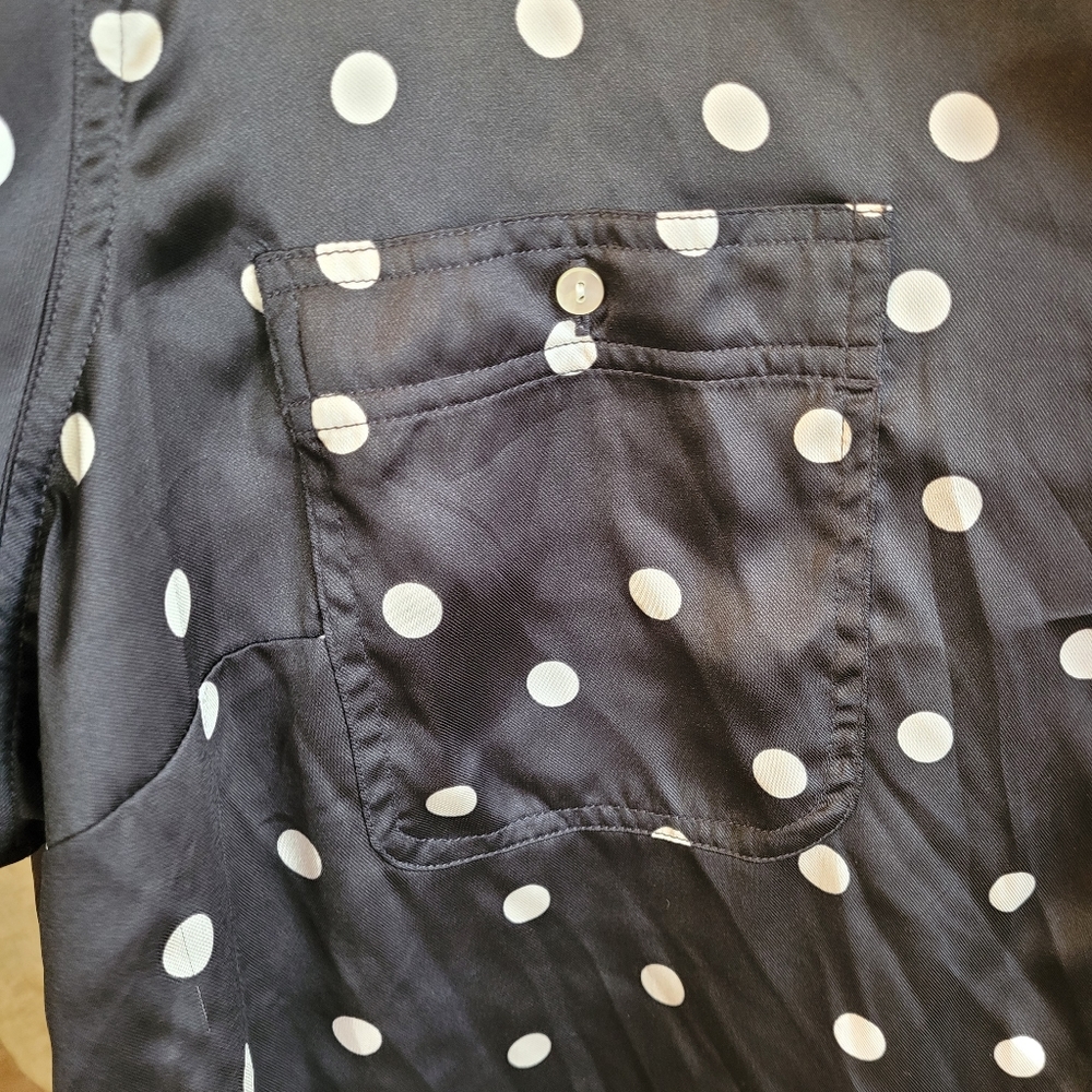 Chaps Black With White Polka Dots Button Up Longs… - image 4